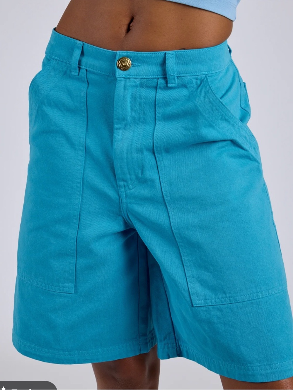 Big Bud Press Turquoise long line shorts in M, NWT
